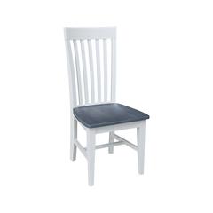 Set of Two Tall Mission Chairs, White/Heather gray
