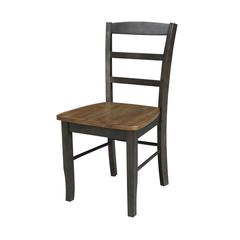 Madrid Ladderback Chairs - Set of 2, Hickory/Washed Coal