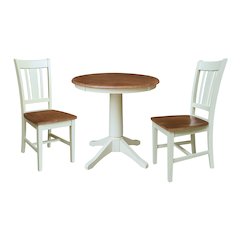 30" Round Top Pedestal Table With 2 San Remo Chairs - 3 Piece Set