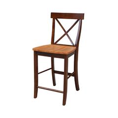 X-Back Counter height Stool - 24" Seat Height, Cinnamon/Espresso