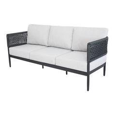 Outdoor Woven Abaca Rope 3 Seater Patio Sofa with Cushions