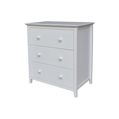 Solid Wood Bedroom Dresser/Chest with 3 Drawers, White