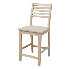 Aspen Counter height Slat Stool - 24" Seat Height, Unfinished