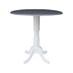 42" Round Dual Drop Leaf Pedestal Table - 41.5"H