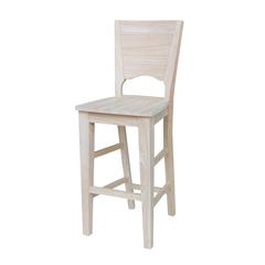 Canyon Collection Solid Back Bar height Stool - 30" Seat Height, Unfinished