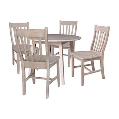 42" Round Dual Drop Leaf Dining Table with 4 Chairs