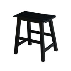 Slat Seat Stool - 18" Seat Height , Black