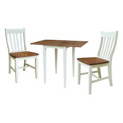 Small Dual Drop Leaf Table with Two Chairs - 3 Piece Set