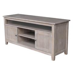 Entertainment / TV Stand - With 2 Doors, Washed Gray Taupe