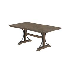 72" inch fixed dining table with matching brown oak color accent bar