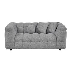 Boucle Fabric Rich Gray Loveseat