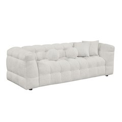 Boucle Fabric Cream Sofa