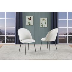 White Faux leather side chair (SET OF 2)