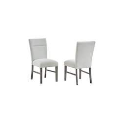 2pc Light Gray Fabric Dining Chairs