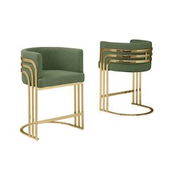 Best Quality furniture Green with gold barstool, Set of two