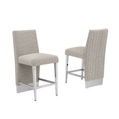 Luxe Gray boucle counter height chairs - Set of 2