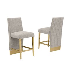 Luxe Gray boucle counter height chairs - Set of 2