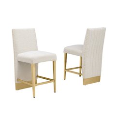Luxe Cream boucle counter height chairs - Set of 2