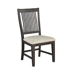 Rustic brown side chair with beige linen fabric, Single chairs