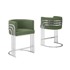 Best Quality furniture Green with silver barstool, Set of two