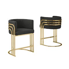 Best Quality furnitre Black  with gold counter height, Set of two