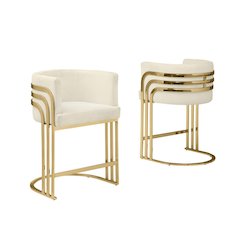 Best Quality furniture Cream  with gold counter height, Set of two