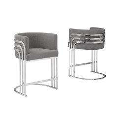 Best Quality furniture Dark grey with silver counter height, Set of two