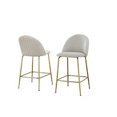 Cream counter height chairs (Set of 2)