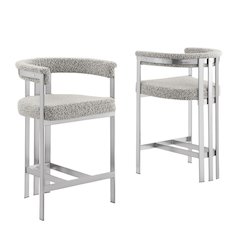 Glam gatsby Rich gray counter height chairs- Set of 2