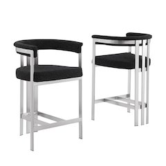 Glam gatsby Black counter height chairs- Set of 2