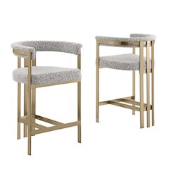 Glam gatsby Rich gray counter height chairs- Set of 2