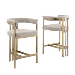 Glam gatsby Gray counter height chairs- Set of 2