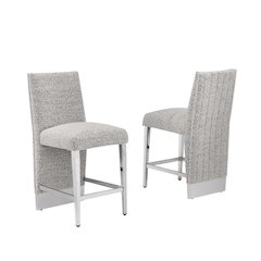 Luxe Rich gray boucle barstools - Set of 2