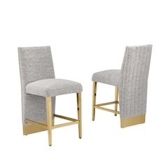 Luxe Rich gray boucle barstools - Set of 2