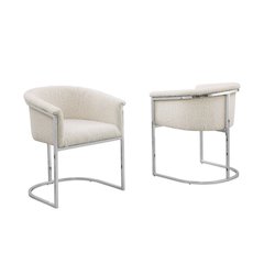 Best Quality teddy Boucle in cream side chair - Set of 2