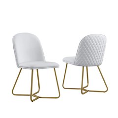 White faux leather side chairs (SET OF 2)