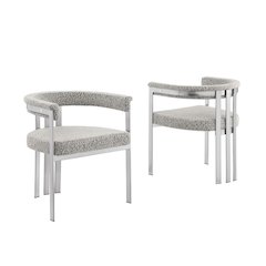 Glam gatsby Rich gray side chairs - Set of 2