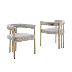 Glam gatsby Rich gray side chairs - Set of 2