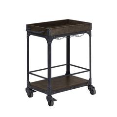 Rustic Espresso Cart with Lower Shelf