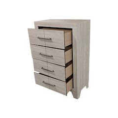 Rustic Gray Oak 4-Drawers Chest