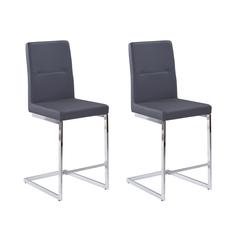 Counter Height Side Chairs with Footrest, Gray