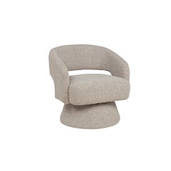 Gray Boucle Swivel Accent Barrel Chair
