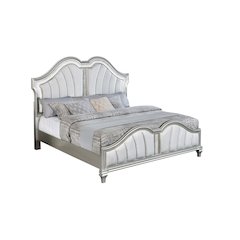 Classic Silver Queen Panel Bed In Silver Color
