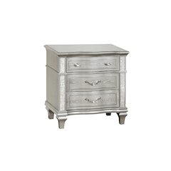 Classic Silver Nightstand In Silver Color