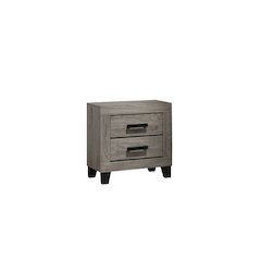 Light grey 2-drawer bedroom nightstand