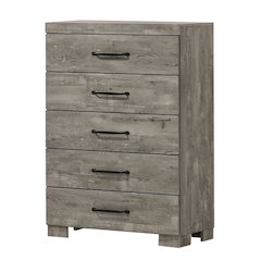 Modern 5-Drawer Chest In Antique Gray Color