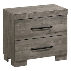 Modern 2-Drawer Nightstand In Antique Gray Color