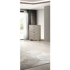 Greige Rustic Oak 5-Drawers Chest