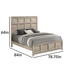 Eastern King Panel Bed  Weathered Greige