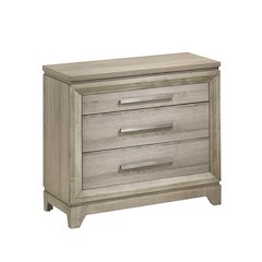Weathered Greige 3-Drawers Nightstand